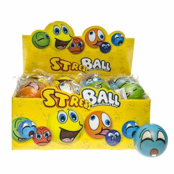 BALLES ANTI-STRESS SMILEY EN PRÉSENTOIR (24 pcs)