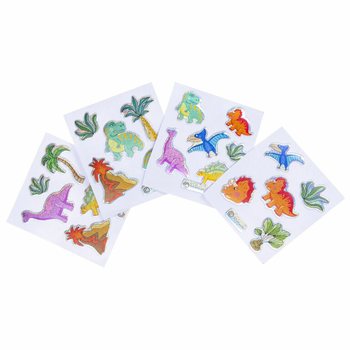 AUTOCOLLANTS PAILLETTES - MODÈLE : DINOSAURE (100 pcs)