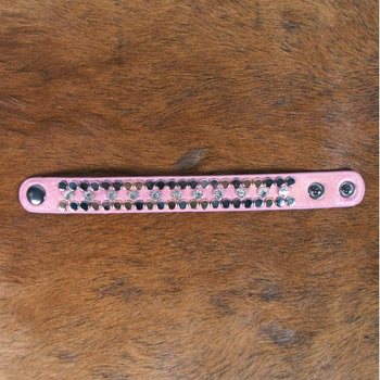 Bracelet Ibiza Rose avec Clous et Strass (1 pc)