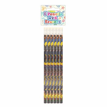 Lot de 6 Crayons et Gommes Super-Héros - Présentoir (24 lots)