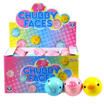 Balles en mousse avec visages d'animaux rigolos en présentoir 6 cm (24 pièces)