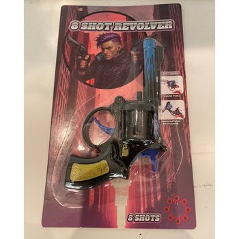 PISTOLET &Agrave; AMORCES 8 COUPS SUR CARTE (24 pcs.)