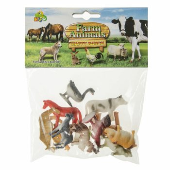 12 Figurines d'Animaux de la Ferme en Sachet (12 pcs)