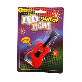 PORTE-CL&Eacute;S GUITARE LAMPE DE POCHE SUR CARTE (24 pcs.)