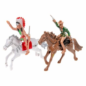 Mix Figurines Cowboy & Indien sur Cheval (12 pcs)
