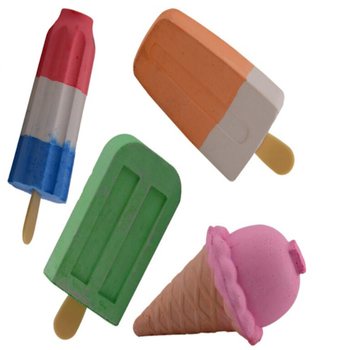 2 Grosses Craies de Trottoir Glace sur Carte - 6x4x20 cm (12 p.)