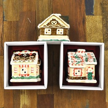 PHOTOPHORE MAISON DE NO&Euml;L (Lot de 3)