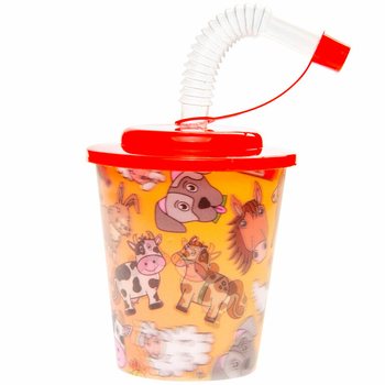 Gobelets Ferme avec Paille (12 pcs.)