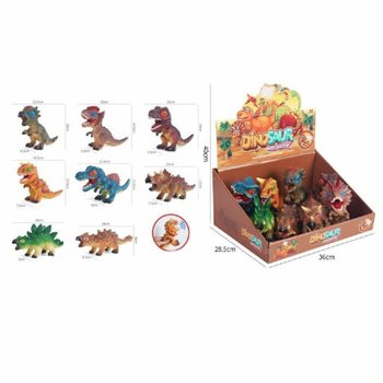 FIGURINES DE DINOSAURES SONORES EN PR&Eacute;SENTOIR (8 pcs)