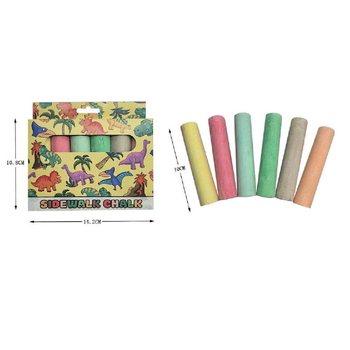 Lot de 6 Grandes Craies de Trottoir - Mod&egrave;le Dinosaure (12 bo&icirc;tes)