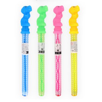 GRAND SCEPTRE &Agrave; BULLES DE SAVON 35 CM - DINOSAURE EN PR&Eacute;SENTOIR (24 pcs)