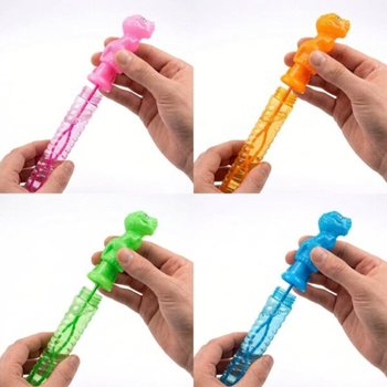 GRAND SCEPTRE &Agrave; BULLES DE SAVON 35 CM - DINOSAURE EN PR&Eacute;SENTOIR (24 pcs)