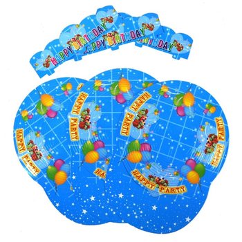 6 CHAPEAUX D'ANNIVERSAIRE SPIRALE EN SACHET (6 pcs)