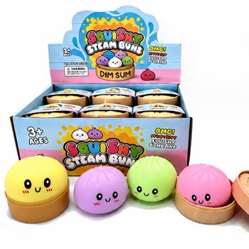 RAGE - Squishy Bun Dumplings GRAND (Dim. 8.5x8.5x4.8 cm) - Jouet Fidget Viral 2026 (12 pcs)