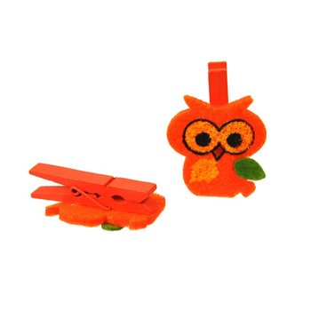 Mini pinces d&eacute;coratives 6 pi&egrave;ces - Mod&egrave;le : Hibou (24 lots)