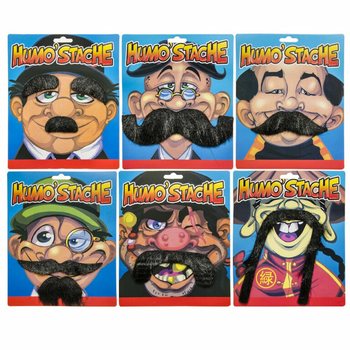Fausses Moustaches Adhésives Amusantes sur Carte (24 pièces)
