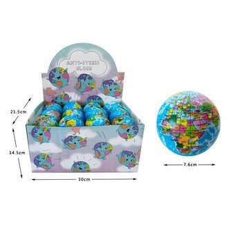 Pr&eacute;sentoir de Balles Anti-Stress Globe Terrestre (24 pcs)