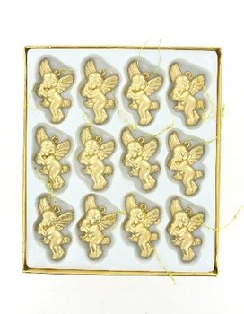 12 Anges de No&euml;l Dor&eacute;s en Bo&icirc;te