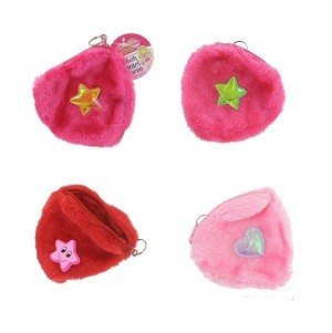 Porte-monnaies & Trousses Cœur en Peluche (24 pcs) | Grossiste B2B