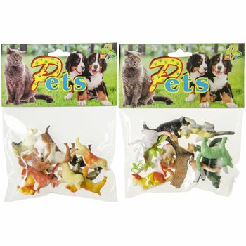 Lot de 12 Figurines de Chiens et Chats