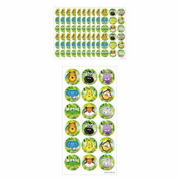 STICKERS FUN – JUNGLE 18 STICKERS PAR FEUILLE (10 pcs)