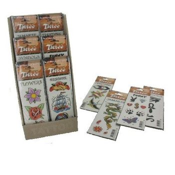 STICKERS TATOUAGE EN PRÉSENTOIR (72 pcs.)