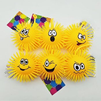 BALLE PUFFER VISAGE &Eacute;MOTION - 10CM - EN PR&Eacute;SENTOIR (12 pcs)