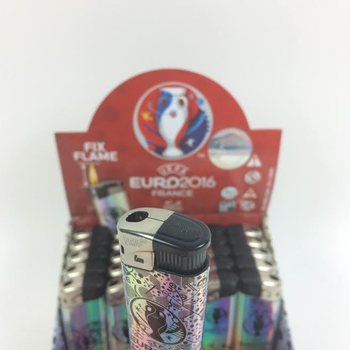 Briquets &eacute;lectriques UEFA EURO 2016 en pr&eacute;sentoir - 50 pcs (Dernier stock)