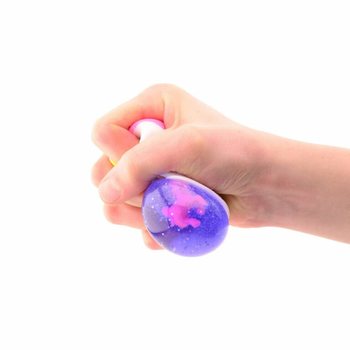 Balle anti-stress Licorne Arc-en-ciel en Pr&eacute;sentoir (12 pi&egrave;ces)