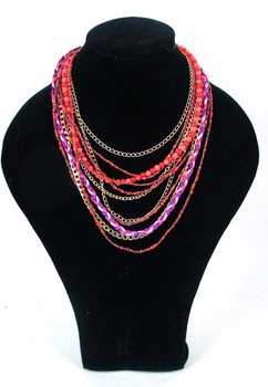 Collier Style Ibiza Rouge/Violet (1 pc)