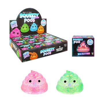 CACA SQUEEZE - AVEC GEL SUCRE PAILLET&Eacute; - COLORIS MIXTES - EN DISPLAY (12 pcs)