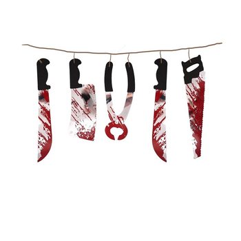 GUIRLANDE DÉCORATIVE HALLOWEEN AVEC COUTEAUX SANGLANTS – 180 CM (6pcs)