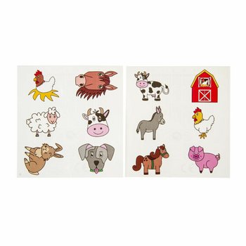 TATOUAGES AMUSANTS - ANIMAUX DE LA FERME (96 pi&egrave;ces)