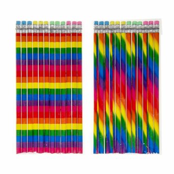 Crayons Arc-en-Ciel avec Gomme (12 pi&egrave;ces) - Grossiste