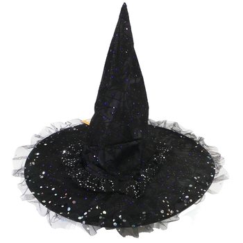 CHAPEAU DE SORCIÈRE LUXE AVEC FRANGES ET PAILLETTEN (6 pcs)