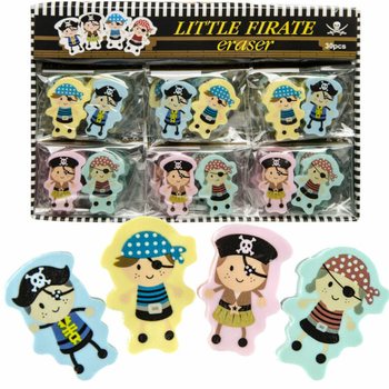 Set de Gommes Figurines Pirates - 2 Pièces en Présentoir