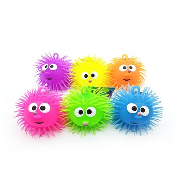 BALLE PUFFER AVEC YEUX - 13CM - EN PR%%SENTOIR (12 pcs)