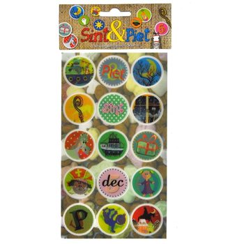 2 PLANCHES DE STICKERS ANIM&Eacute;S SAINT NICOLAS & PIET (11 pcs)