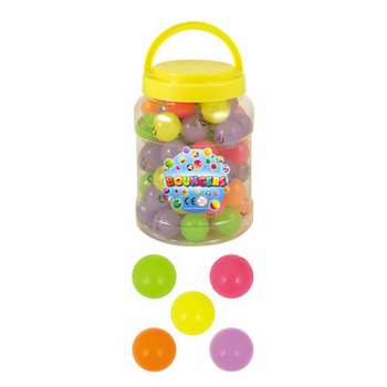 BALLES REBONDISSANTES FLUO Ø3.3 CM. EN POT (72 pcs.)
