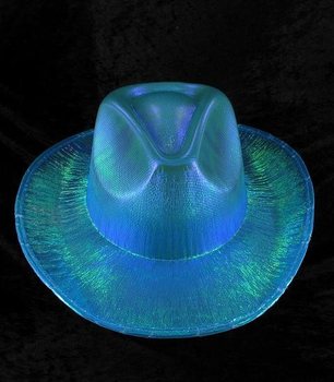 CHAPEAU DE COWBOY PAILLET&Eacute; - BLEU (6 pcs)