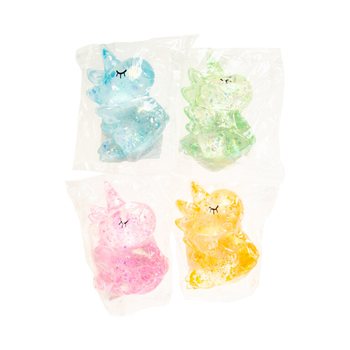 LICORNE SQUEEZE / ANTI-STRESS - COULEURS MIXTES - EN DISPLAY (12 pcs)
