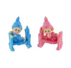 Décoration Bébé dans son Lit 7,5 cm (Lot de 12)