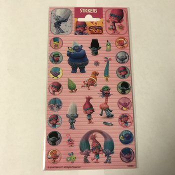 Planche de Stickers TROLLS - 20 x 10 cm (10 pcs)