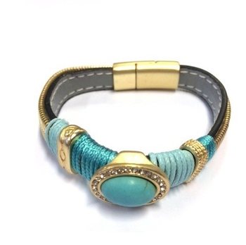 Bracelet de Luxe Turquoise / Doré (1 pc)