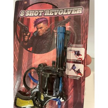 PISTOLET &Agrave; AMORCES 8 COUPS SUR CARTE (24 pcs.)