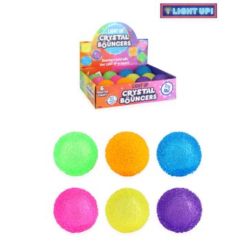 BALLE REBONDISSANTE LUMINEUSE CRISTAL. DIAMÈTRE : 5 CM. - COULEURS MIXTES - PRÉSENTOIR (12 pcs)