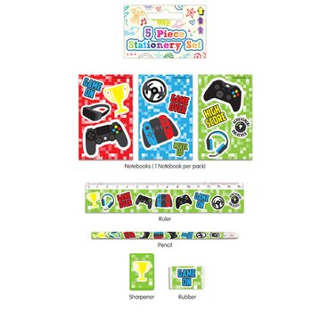 SET D'ÉCRITURE GAMER 5 PIÈCES (24 pcs)