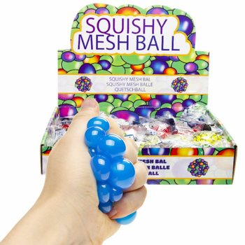 BALLE SQUISHY - Diamètre : 5 cm - MIX COULEURS VIVES EN PRÉSENTOIR (24 pcs)