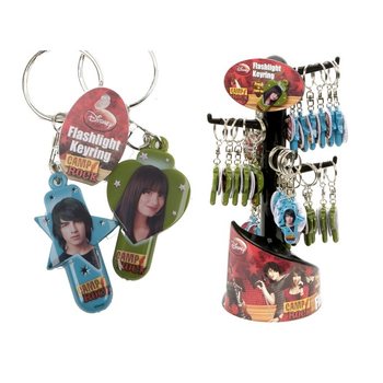 PORTE-CLÉS LUMINEUX CAMP ROCK SUR PRÉSENTOIR (36 pièces)