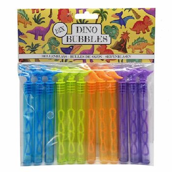Baguettes &agrave; bulles dinosaures color&eacute;es (Pack de 12)